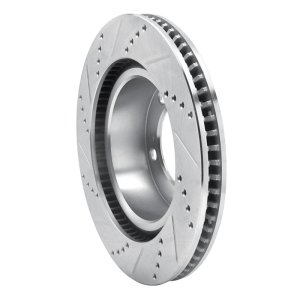 Lexus LX570 Brake Rotor (1) - Front Right - R1 Concepts - Drilled & Slotted - Silver - `08-`21